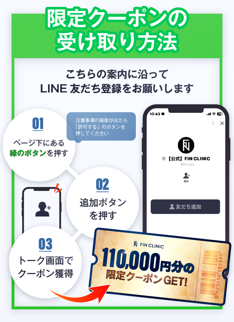 限定クーポンの受け取り方法